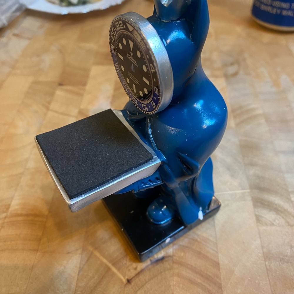Blue Bear-Shaped Watch Holder Figurine
